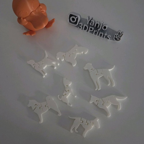 Articulated dog figures new, set of 7 pieces