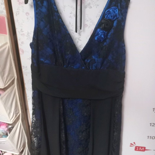 All Day sleeveless dress like new, black with blue lace details