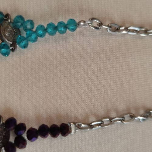 Vintage bracelets used, purple and turquoise, set of 2