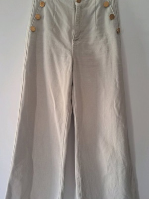 Zara pants with gold details like new, beige