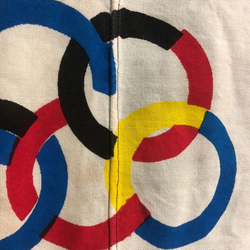Olympic Airways retro 60s flag used, authentic