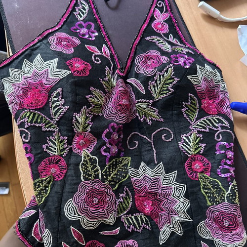 Bustier hand embroidered, like new, multicolor, size XXL