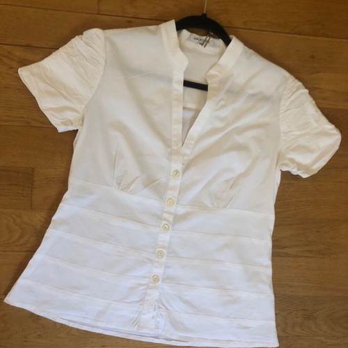 Amorimiei Women's White Short-Sleeve Shirt Size L Italy Like New