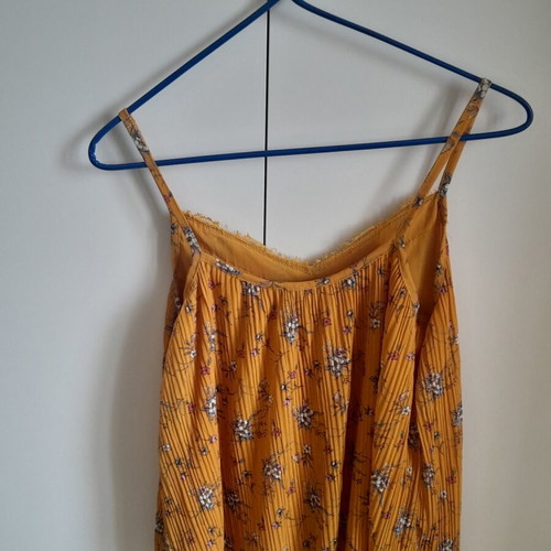 Lingerie-style top like new, colorful yellow, size S