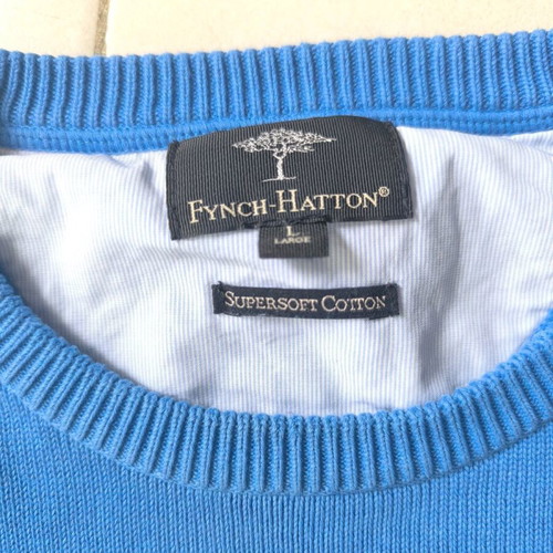 Finch Hatton cotton sweater size L like new, blue