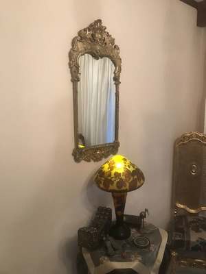 Καθρέφτης μεταλλικός χειροποίητος vintage μεταχειρισμένος