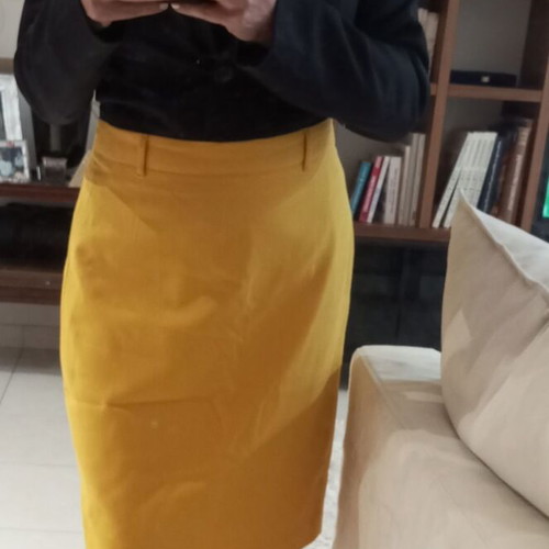 Betty Barclay skirt used, bright yellow, size Small