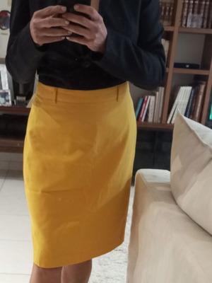 Betty Barclay skirt used, bright yellow, size Small