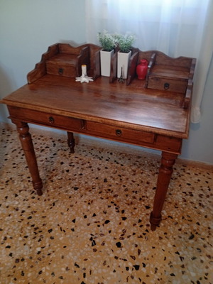 Secretary desk used, solid wood, 95x65 cm, 4 drawers