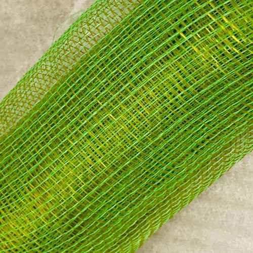 Decorative net 4 meters long, green/gold, plastic