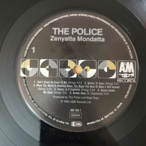 The Police Zenyatta Mondatta LP vinyl used 1980