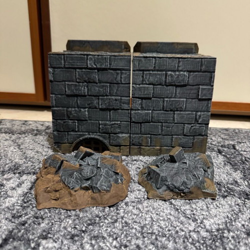 Lord of the Rings 3D Terrain Helms Deep Wall like new (16x22) with 2 ruins