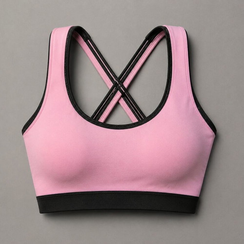 3D printed women's sports bra keychain PETG-CF, pink and black
