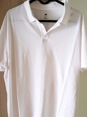 Polo shirt H&M large white like new, 100% cotton