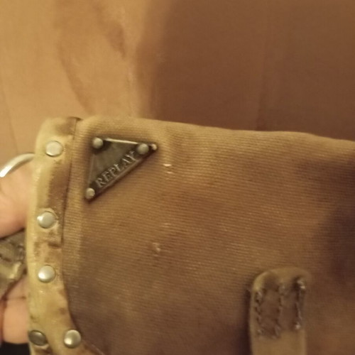 Reeplay women's crossbody bag like new, leather and thick fabric, brown