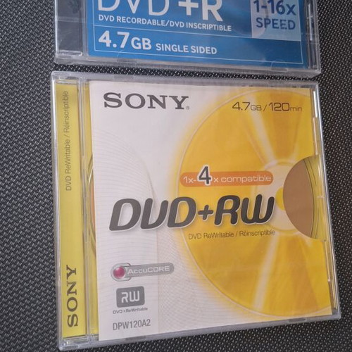 DVD-RW and DVD-R discs new, pack of 4 sealed