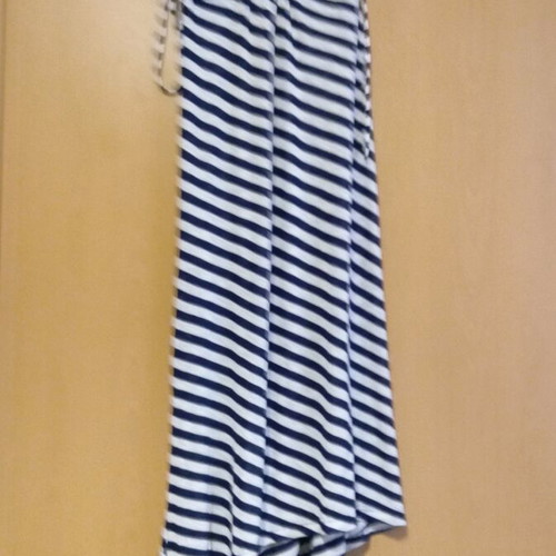 Benissimo dress white-blue striped, long, like new