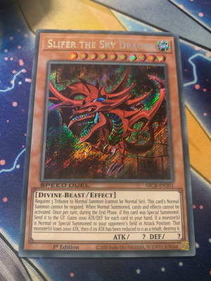 Slifer Sky Dragon Yu-Gi-Oh! card new, secret rate, vintage