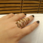 Handmade brass ring new, adjustable, gold-colored