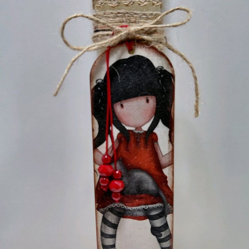 Handmade candle with Santoro bookmark new