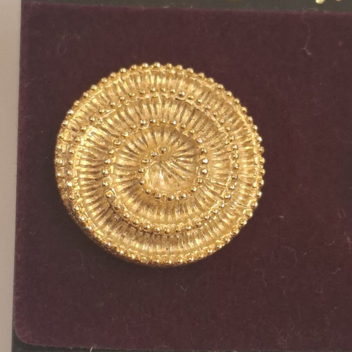 Vintage Anne Klein women's earrings round with spiral design gold finish new