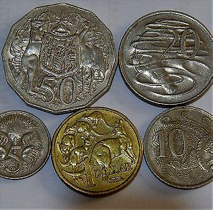 Λοτ με 5 νομίσματα απο την Αυστραλία