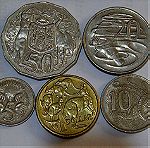  Λοτ με 5 νομίσματα απο την Αυστραλία