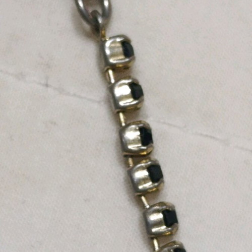 Vintage Riviera Necklace used, gold with black stone
