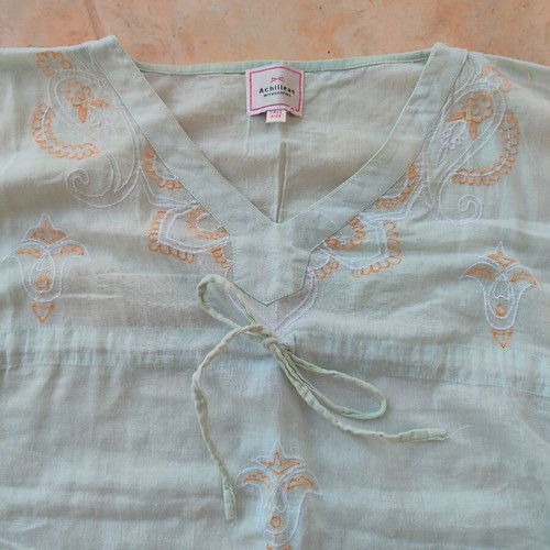Achilleas Accessorize Kids' Mint Caftan with Pom Poms Used Cotton