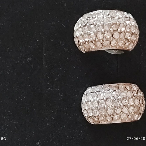 Christian Dior vintage earrings silver plated with Swarovski crystals like new