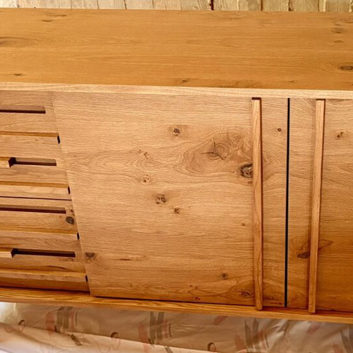Buffet table made of solid oak wood, new