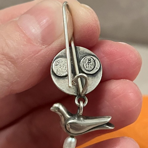 Silver earrings with doves from Benaki Museum, like new