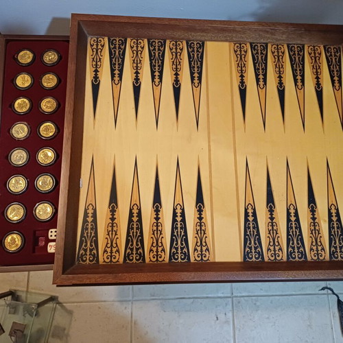 Byzantine Emperors Backgammon Set like new, collectible luxury edition