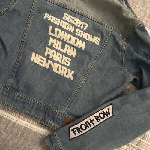 Jean jacket Pink Woman σαν καινούργιο, στενή γραμμή, μαύρο και μπλε