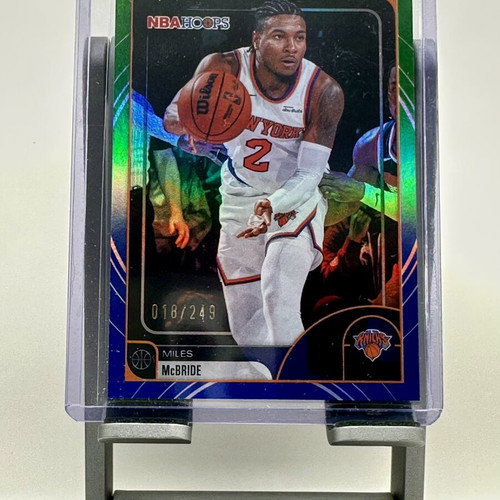 Topps NBA Hoops Miles McBride Green Blue Parallel card near mint