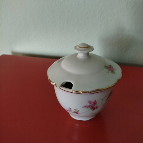Moritz Zdekauer sugar bowl like new with floral decoration and gold details