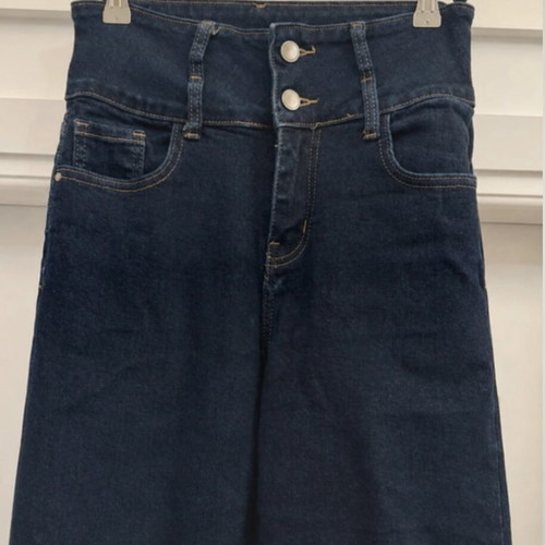 High-waist cropped jeans like new, dark blue, bell-bottom