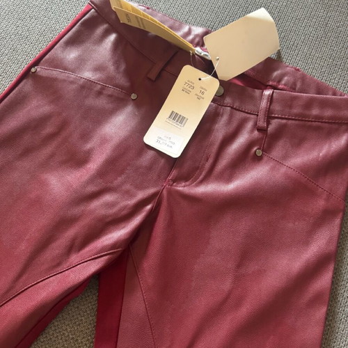 Leather pants burgundy new for 16-year-old girl