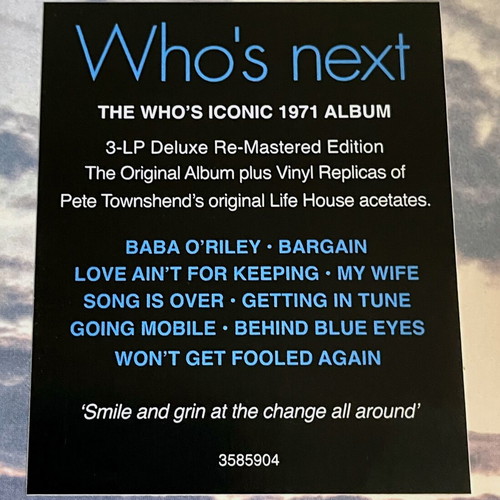 The Who Who's Next 2023 Limited Deluxe Remastered 3LP Vinyl New