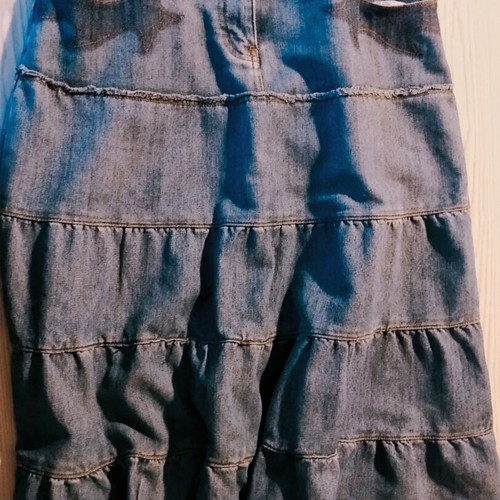 Raxevsky Ruffled Denim Skirt
