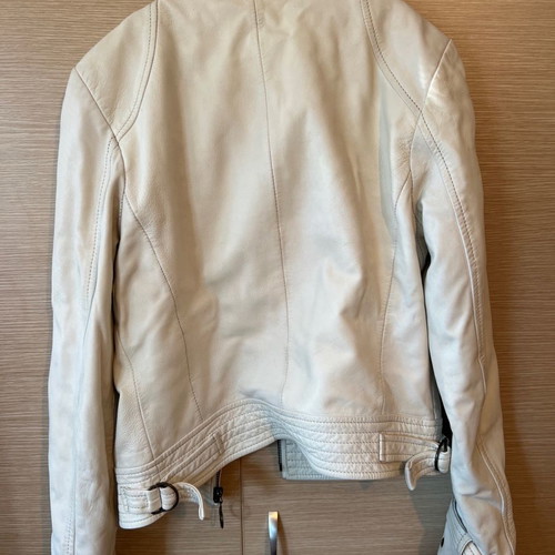 Zara women's leather jacket cream like new, size S
