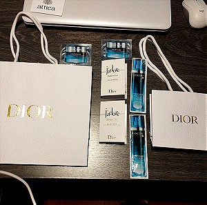 2 χάρτινες τσάντες Dior με δείγματα jadore & Lancome. ( Όλα μαζί )