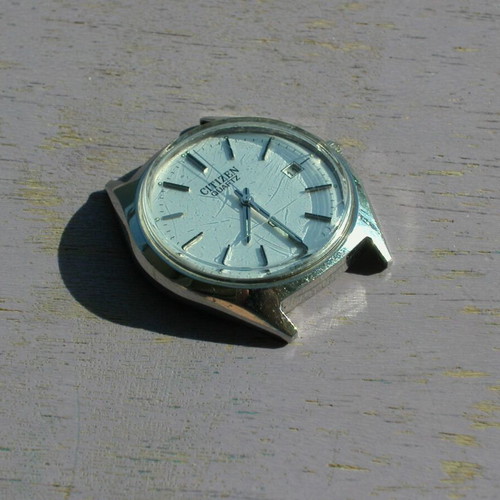 Citizen Quartz vintage watch used, silver, for repair or parts