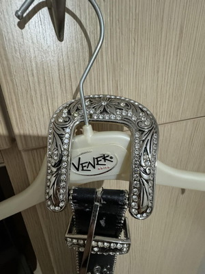 Cowboy belt used with rhinestones, black, size 85