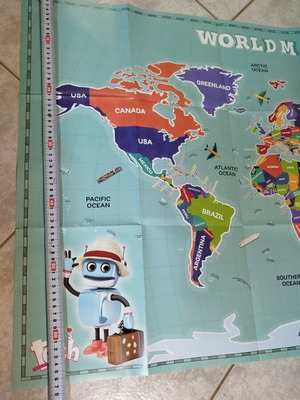 Children's world map, glossy paper