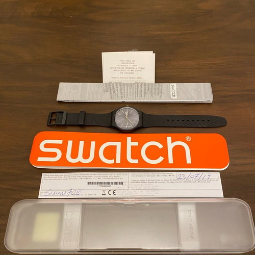 Swatch Bricagris Dark Grey Rubber Strap ρολόι σαν καινούργιο