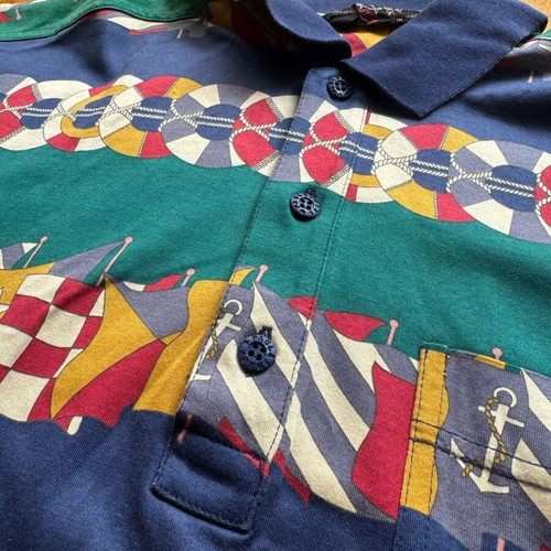 Paul & Shark Yachting vintage polo shirt XL like new with nautical print