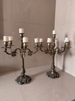 Pair of six-arm candlesticks Rococo style like new