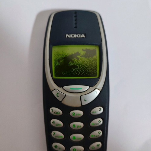 Nokia 3310 Classic Phone used, vintage brick model, blue