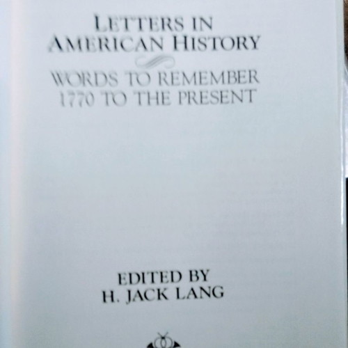 Letters in American History used book